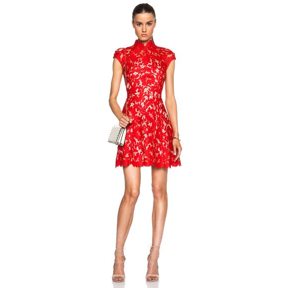 Lover the Label rose lace Warrior mini dress